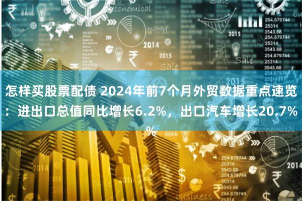 怎样买股票配债 2024年前7个月外贸数据重点速览：进出口总值同比增长6.2%，出口汽车增长20.7%